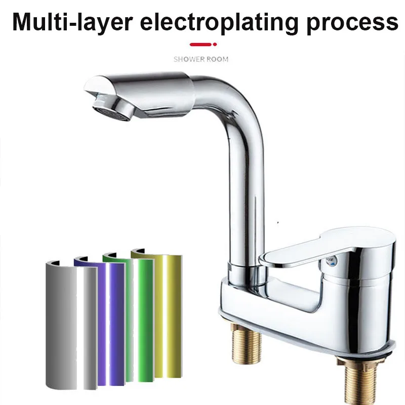

Bathroom Basin Faucet Double Hole Faucet Hot And Cold Mixer Tap Ceramic Spool Basin Faucet Kitchen Tap