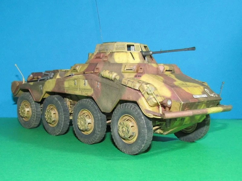 

1:25 Scale Germany SdKfz 234-1 Lehr Armoured Car DIY Handcraft Paper Model Kit Puzzles Handmade Toy DIY