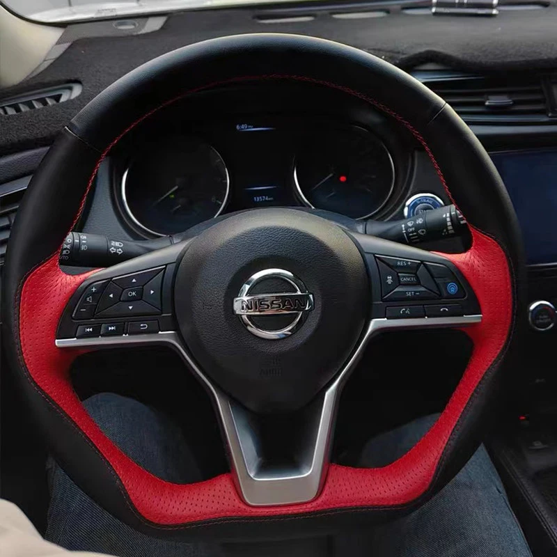 

Оплетка на руль автомобиля из кожи для Nissan Sylphy ‌ Qashqai 2020-2025, Kicks, X-trail, Juke 2017-2021, Teana 2022, Micra, Terra