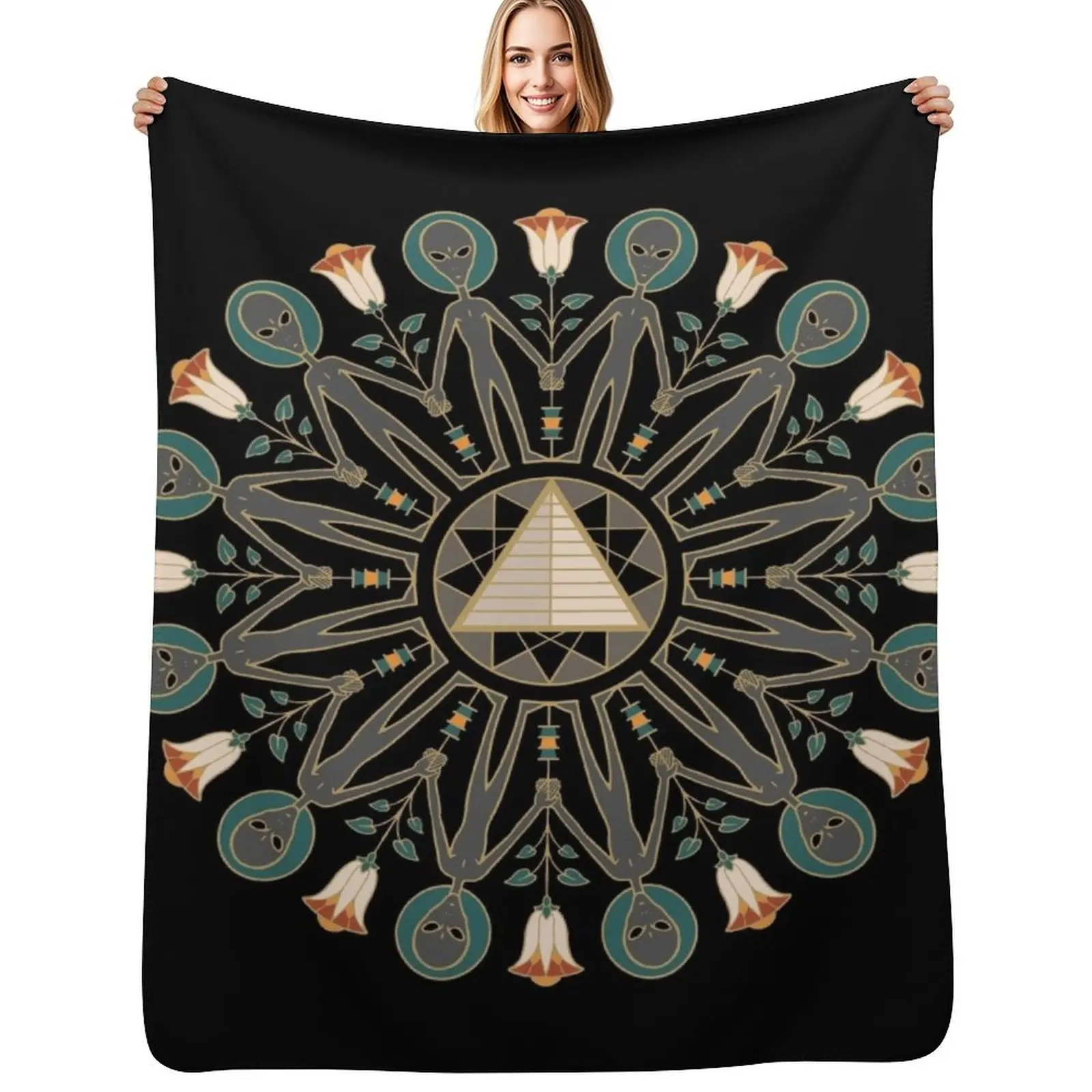 Ancient Astronauts Throw Blanket Cute Extra Large Throw Comforter Luxury Throw funny gift Picnic Blankets
