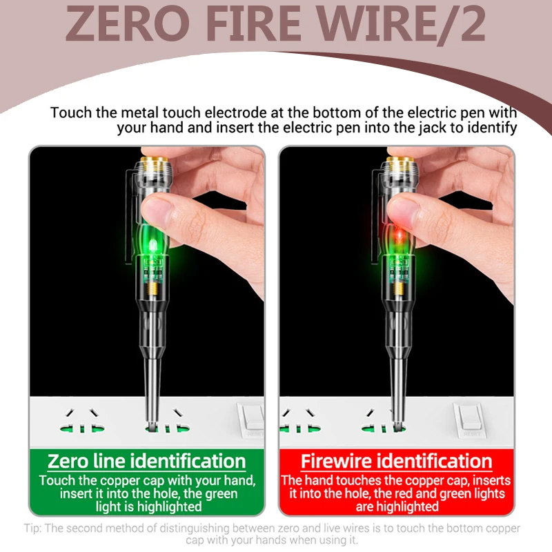 1/2/3pcs Intelligent Voltage Tester Pen 24/70-250V Induction Power Detector Pen Electric Indicator Screwdriver Indicator Tools