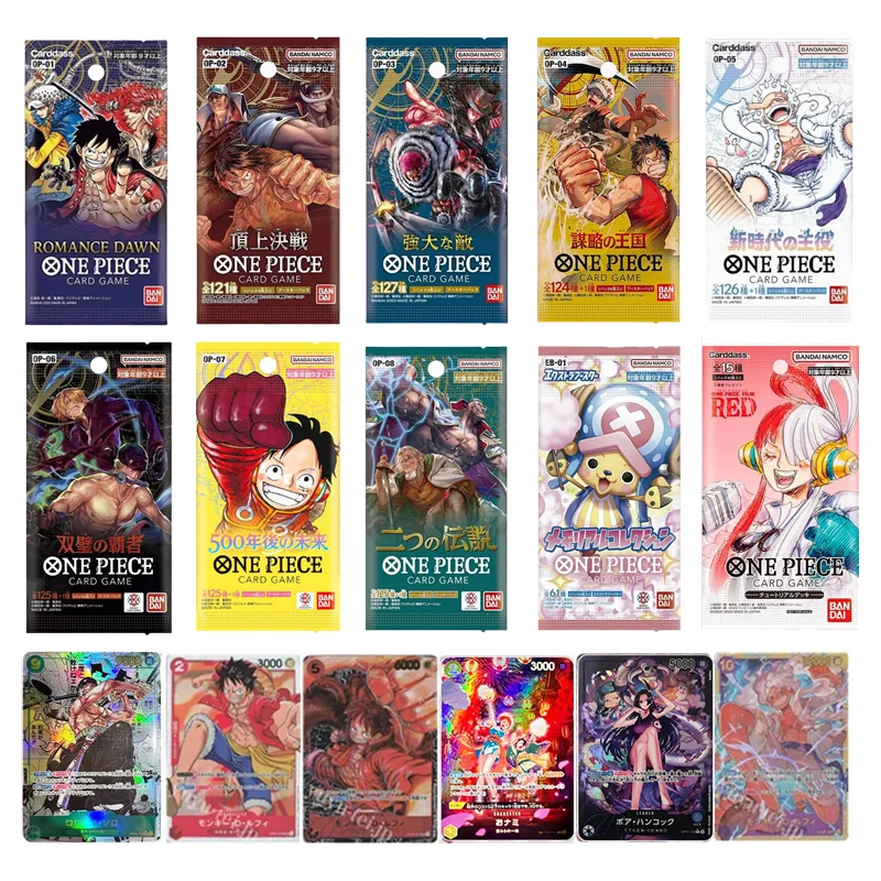 Bandai Original One Piece Cards Japanese OP01 OP05 OP08 OP09 Trading Booster Box Luffy Rare Cards Collector Gift