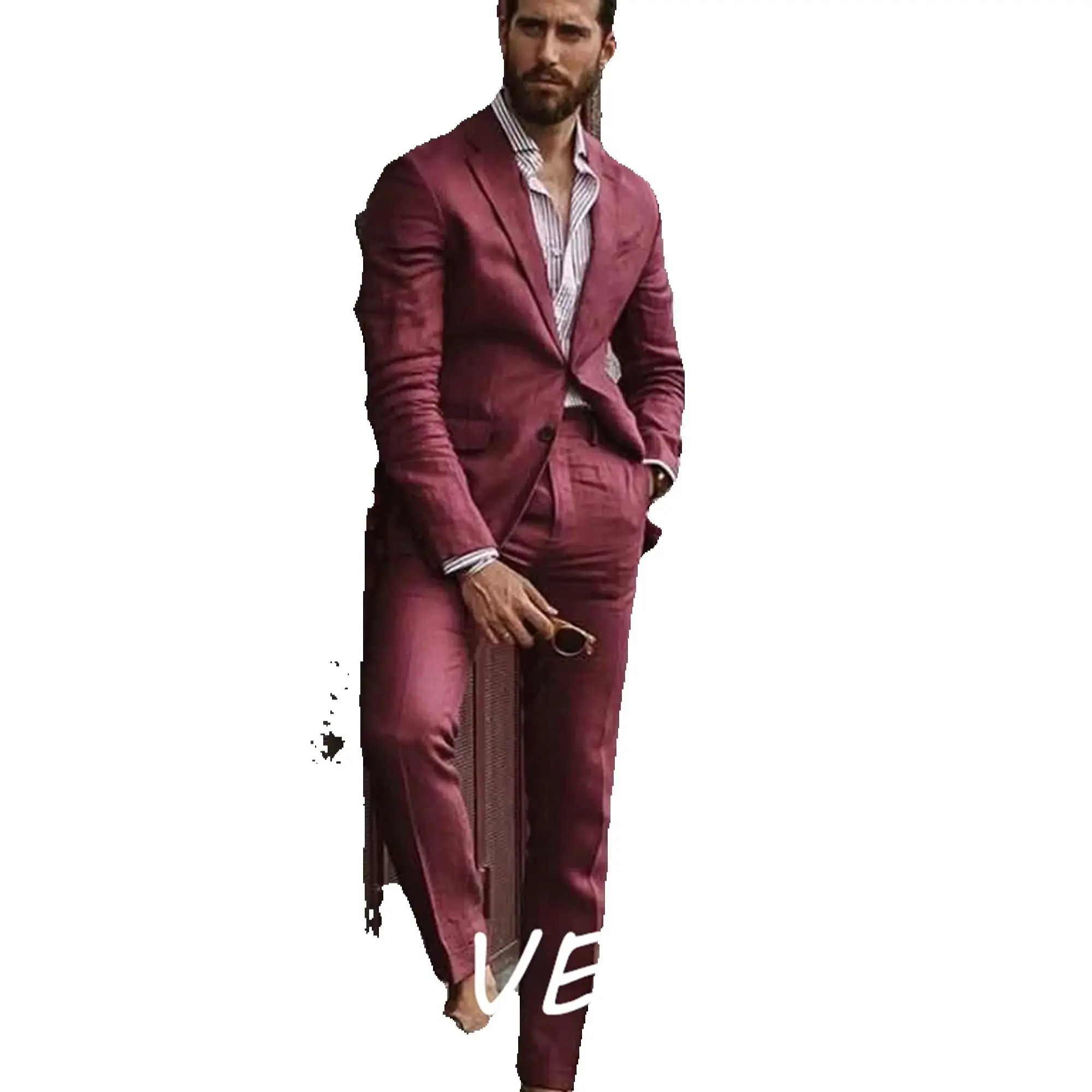 

CustomizedRed Velvet Groom Classic Tuxedos Groomsmen Wedding Prom Suits Men's Prom Wear Suits Mens Wedding Suits Two Piece(Jacke