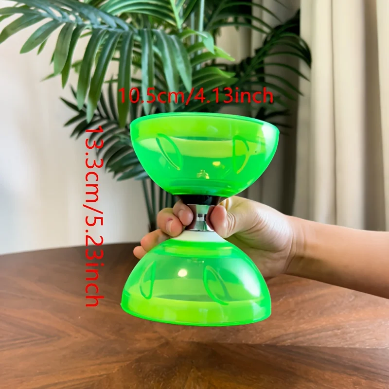 YoYo chino profesional Diábolo de doble cabeza con palos y palos, juguetes Yoyo de silicona para exteriores con luz Led o no, tamaño S/M