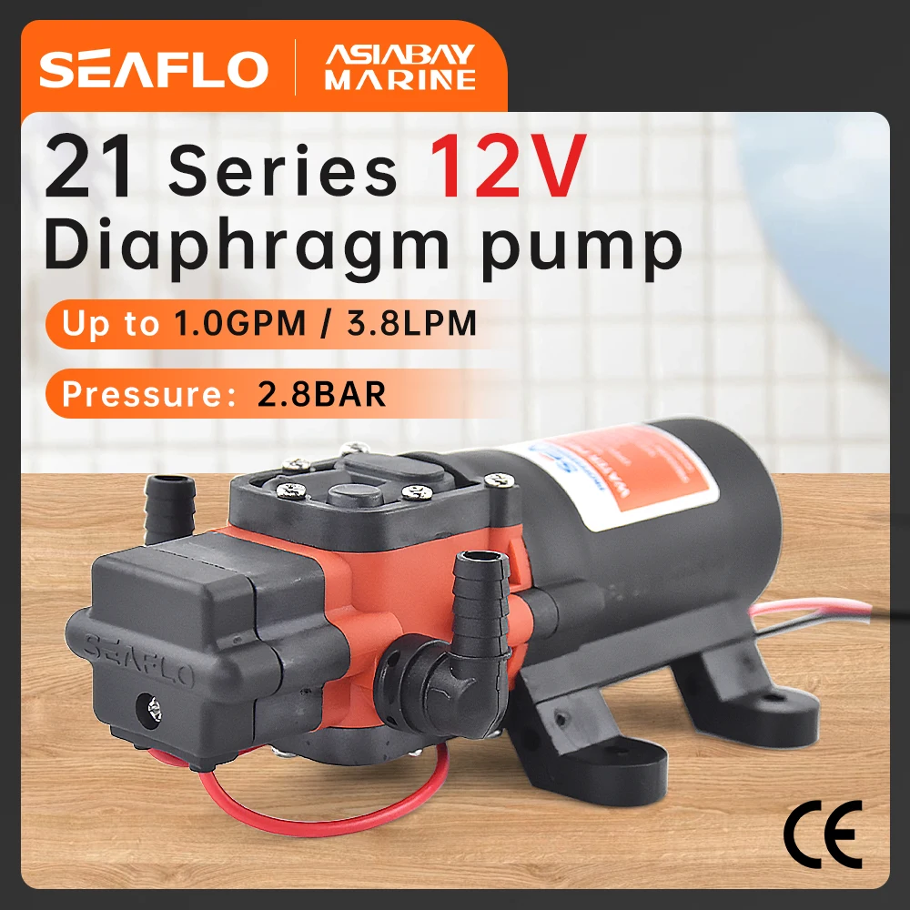 SEAFLO 21 Series Diaphragm Pump: 12V DC, 3.8LPM / 1.0GPM, for Caravan and Marine Use