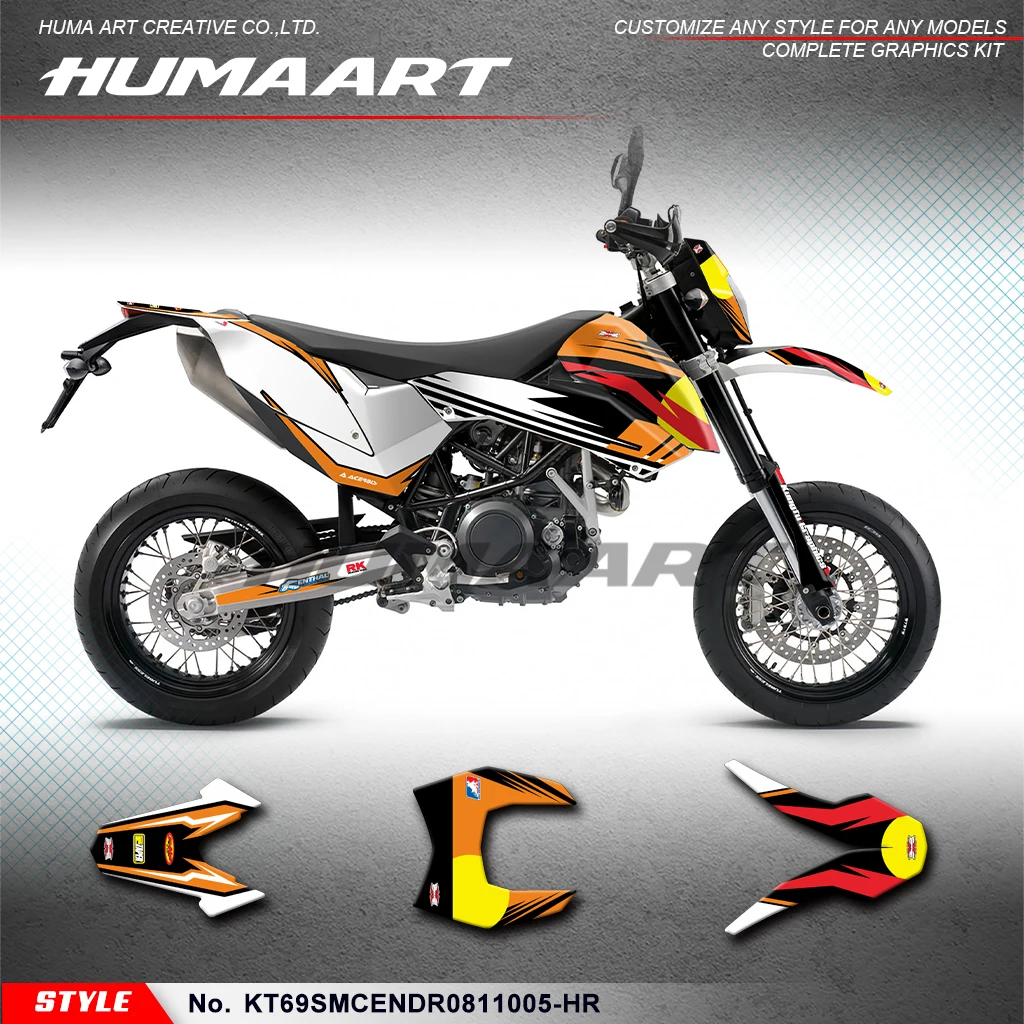 

Виниловые графические наклейки HUMAART для KTM 690 SMC-R SMC Enduro R 2008 2009 2010 2011, KT69SMCENDR0811005-HR