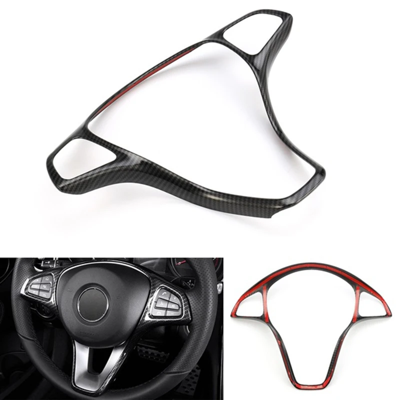 

Carbon Fiber Type Steering Wheel Cover For Benz C-Class W205 14-17 / Glc-Class