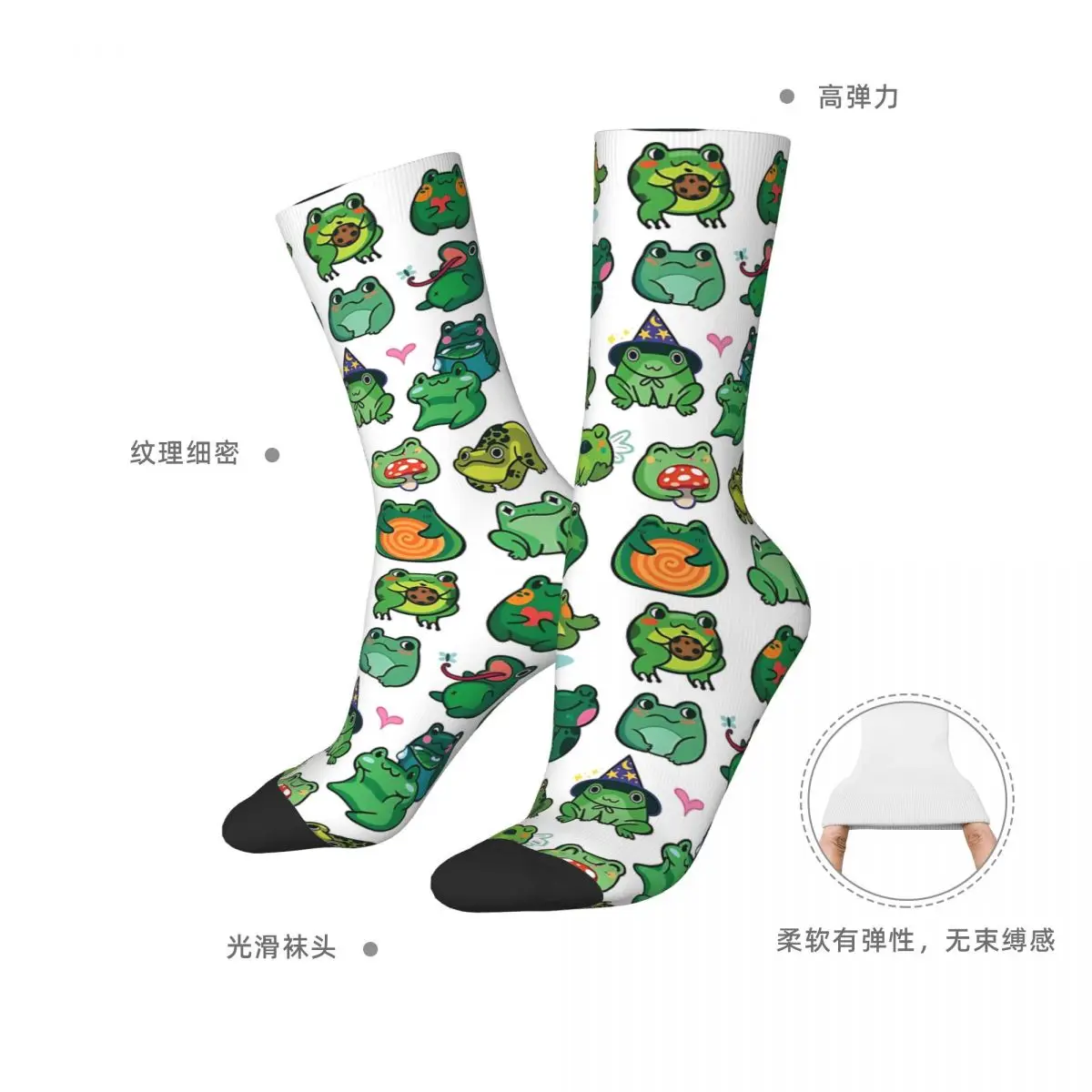 إخفاء وابحث مع الجوارب الضفدع جوارب Kawaii الكبار الرجال عالية الجودة الجري الجوارب الخريف الرسم المضادة للانزلاق الجوارب