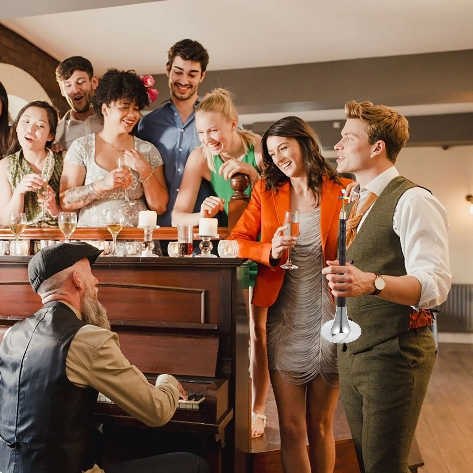 

1Set Beginner C Key Suona Rosewood Professional Musical Instrument Compact Lightweight Ethnic Wind Instrument for Beginners