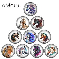 Watercolor Bohemian Horse Art Paintings 12mm/18mm/20mm/25mm Round Photo glass cabochon demo flat back Making findings