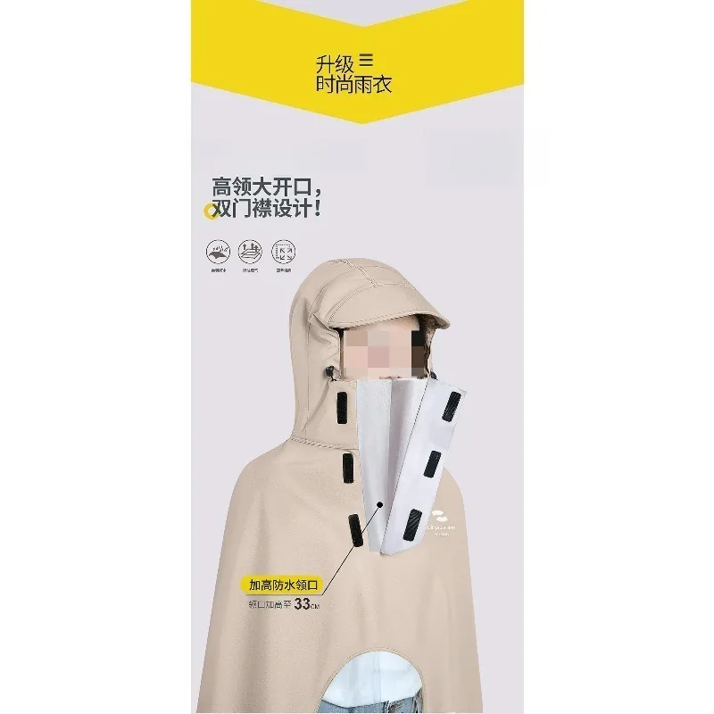 Oxford cloth full body single poncho long style, motorcycle riding portable waterproof thickened hooded raincoat