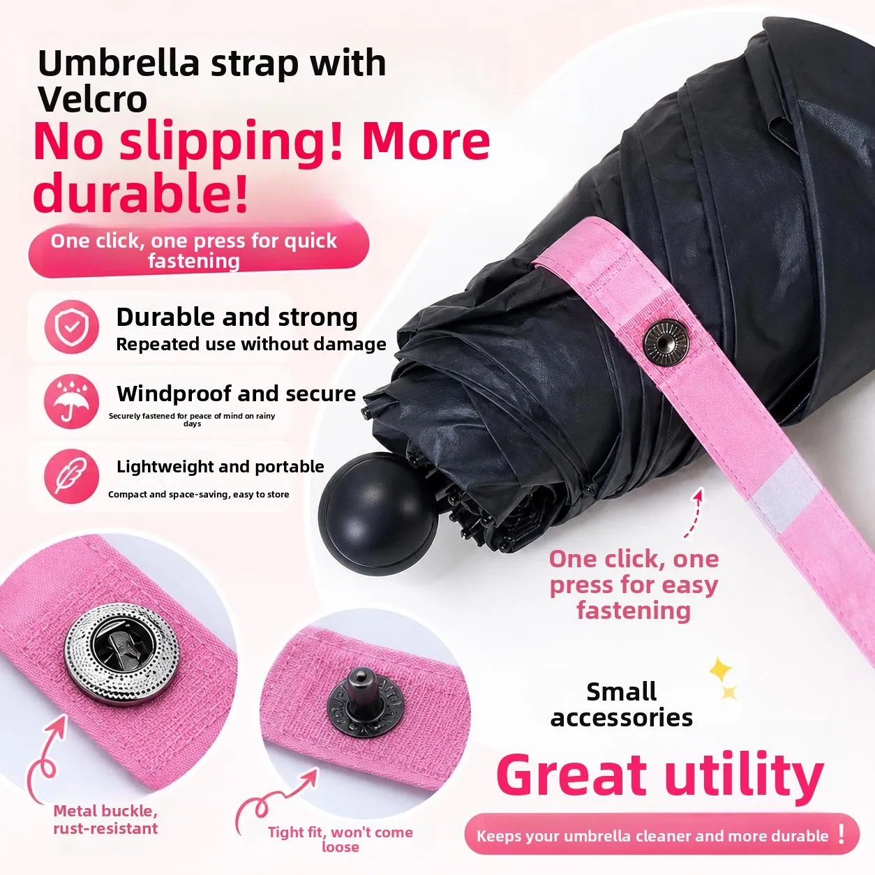 black-magic-adhesive-button-umbrella-repair-part-women's-special-umbrella-strap-buckle-replacement-no-sewing-needed