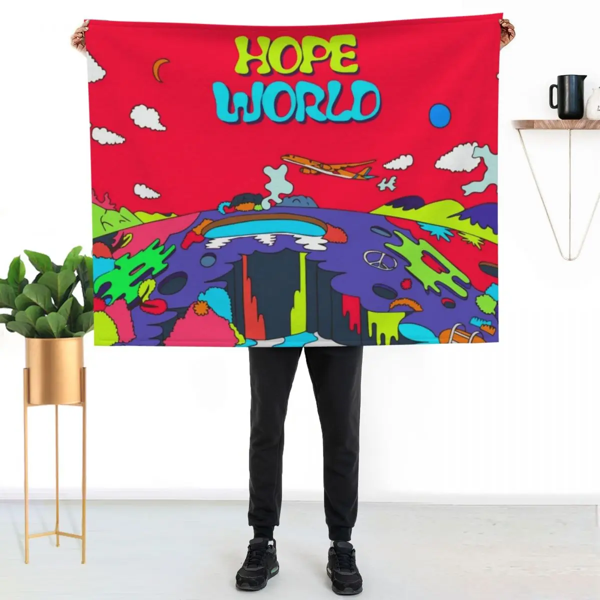 

Hope World Lollapalooza Festival Album Cover HQ Festival Jack in the Box MORE Concept Photos Teaser Blue Pink Flow Throw Blanket