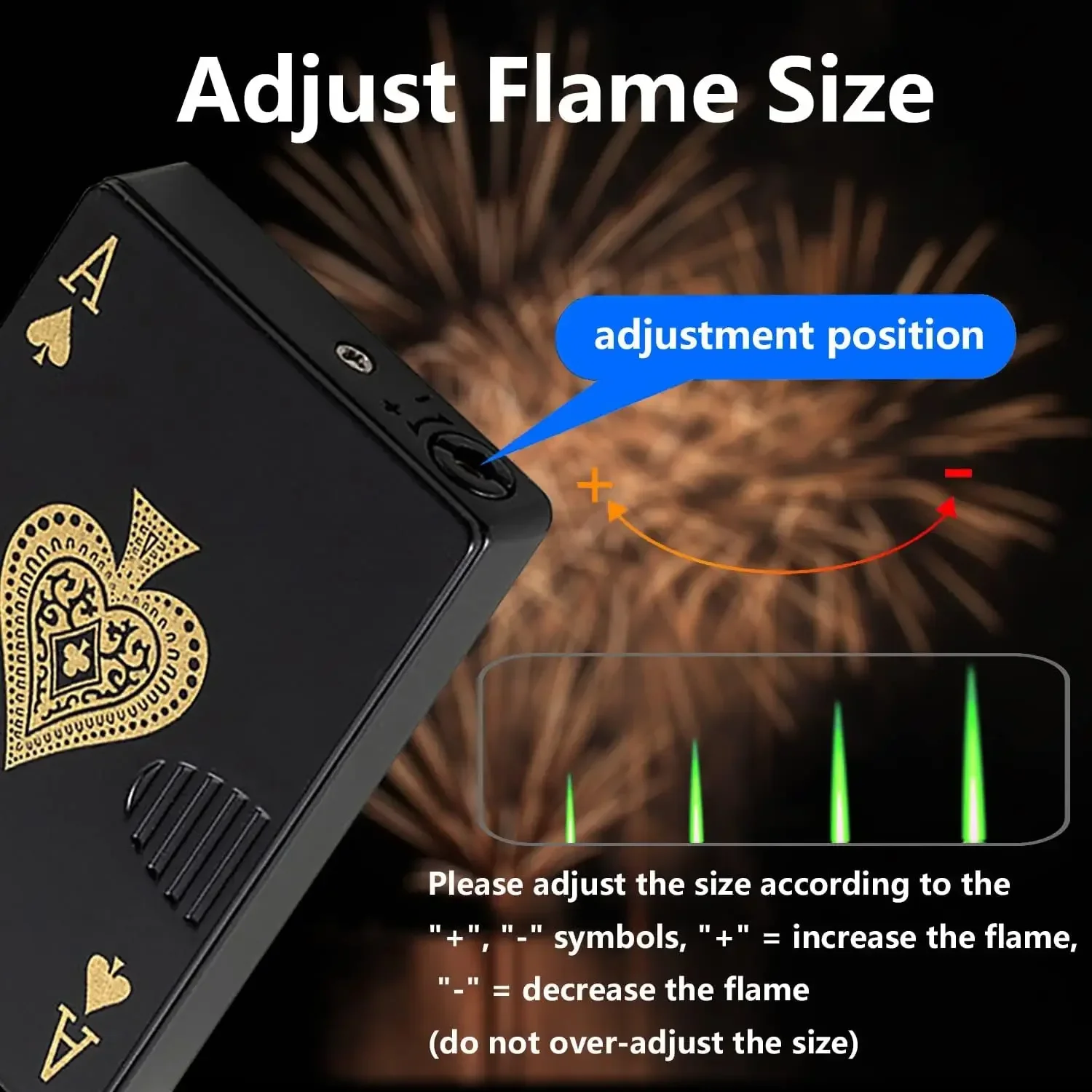 Jet Torch Lighter, Green Flame Ace Lighter, Refillable Butane Lighter,Ace of Spades Cool Lighter Windproof Poker Design Gift New