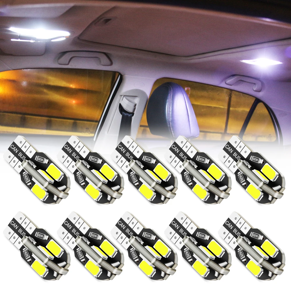 10PCS T10 Led Car Interior Bulb Canbus For Volvo S40 S60 S70 S80 S90 V40 V50 V60 V90 XC60 XC70 XC90