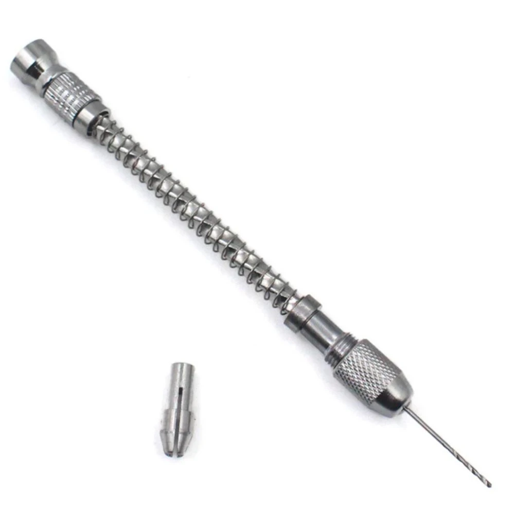 Bit Hand Drill Push Silver Tools Woodworking 0.1-2mm Drill Bit Drilling Horn Mini Multi-Tool Semi-Automatic Alloy