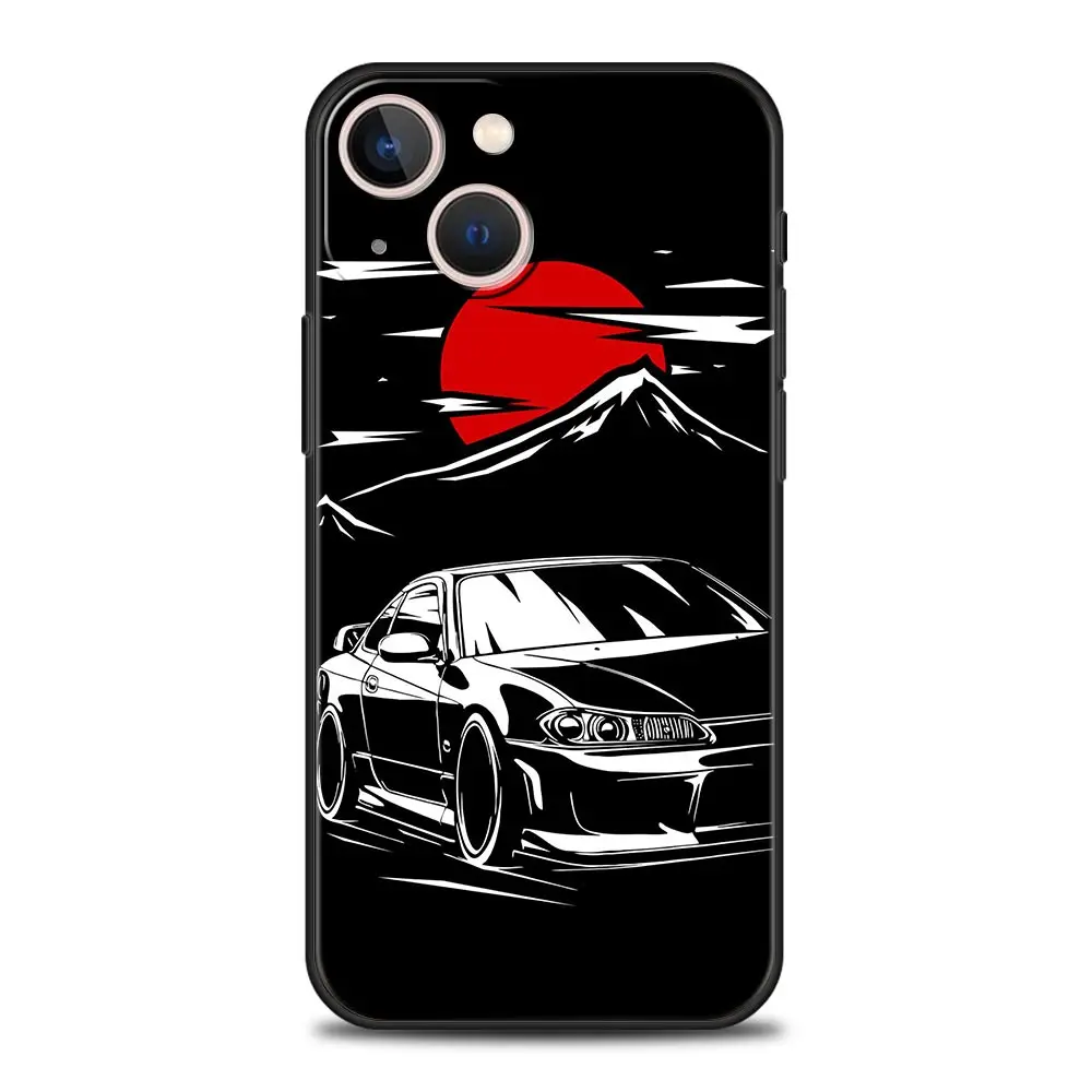 Japan JDM Sports Cars Male Men Funda Phone Cases For iPhone 11 12 13 15 16 14 Pro Max X XR XS 7 8 Plus SE Luxury Cover