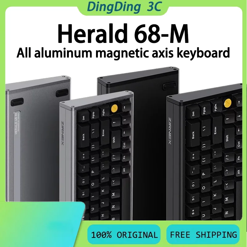 ZIRNEX Herald68-M 풀 알루미늄 마그네틱 축 e스포츠 게이밍 키보드 68키 웹 드라이버 지원 저지연