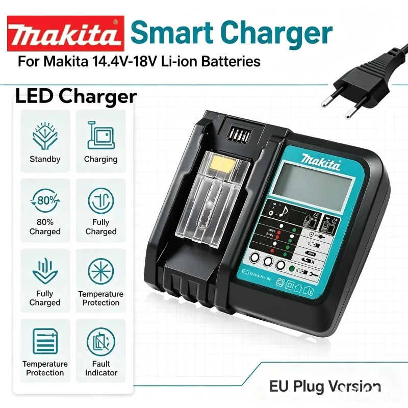 Makita DC18RC 14.4V-18V Rapid Charger for Li-ion Batteries BL1415 BL1430 BL1815 BL1830B BL1850B BL1860B Fast Charging Tool Acces