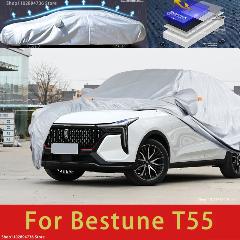 

For Bestune T55 one layer Outdoor Protection Full Car Covers Snow Cover Sunshade Waterproof Dustproof Exterior Car accessories