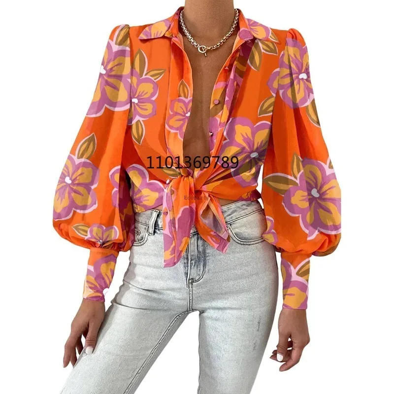 

Summer Blouses for Women Dressy Casual 2026 Y2k Long Sleeve Button Down Shirt V Neck Boho Spring Tops Fashion Clothing Blusas