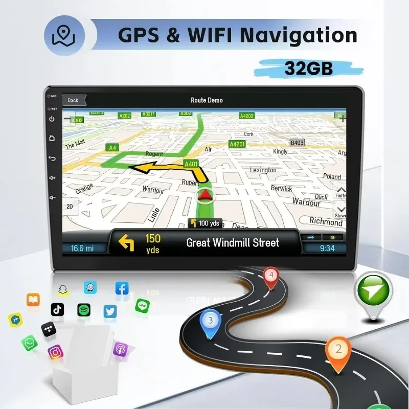 Radio estéreo para coche de 10 pulgadas, GPS para juegos de coche, Navi Android 13 con Carplay y Android, Compatible con ForRam 2009-2012