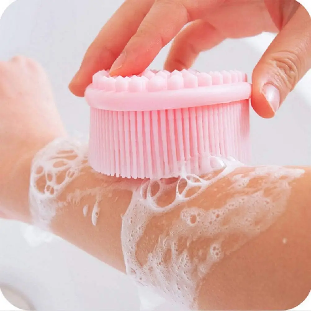 Exfoliating Silicone Body Scrubber Shower Brush- 2 Side Design Boby Brush,Well Easy to Clean & Durable for Removing Dead Skin