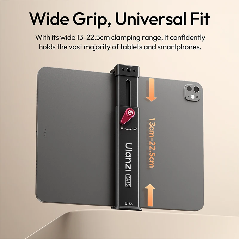 Ulanzi CA15 Metal Tablet Clamp 15-22.5cm Adjustable iPad Holder