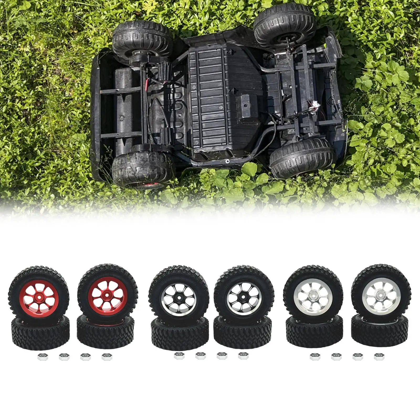 4x rodas e pneus RC pneus RC com aro de roda para carro crawler MN86 1/12 RC