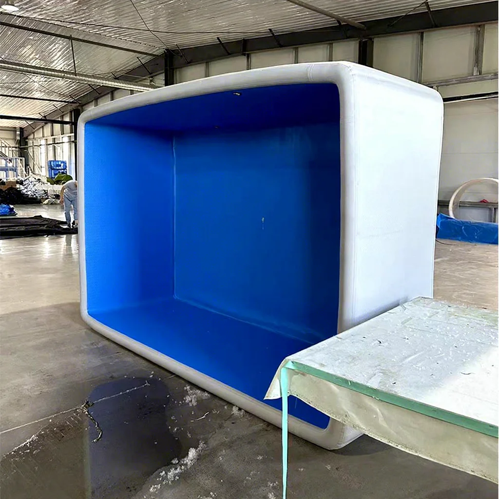 Piscina Inflable Portátil Grande para Exteriores, de Tela con Diseño de Gota de Agua, Piscina Infantil con Diseño de Gota de Agua