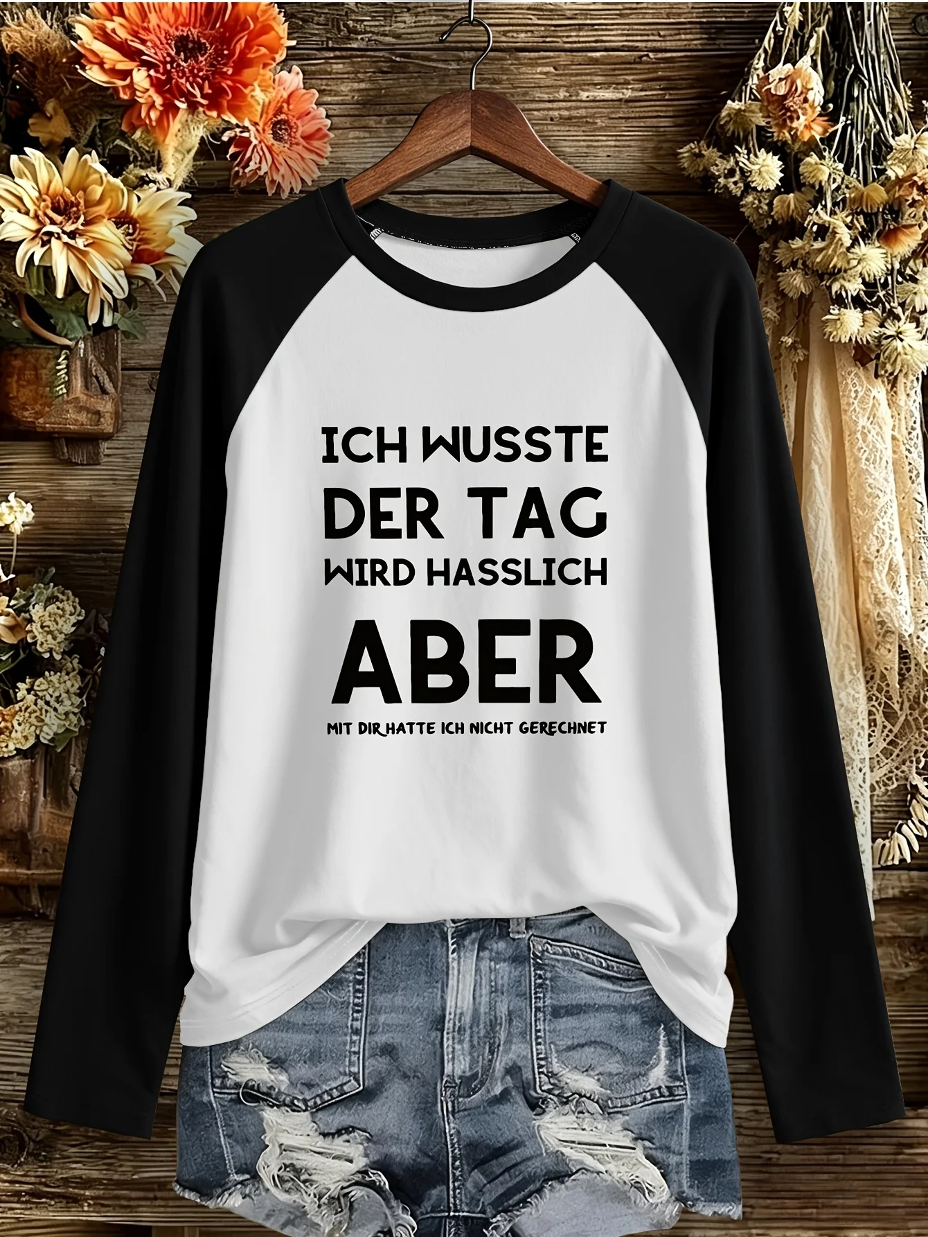 Women's Raglan Long Sleeve T-Shirt Letter Print Casual Tops with Phrase Design Vintage Style Daily T Shirt Clothes Outfit Cheap