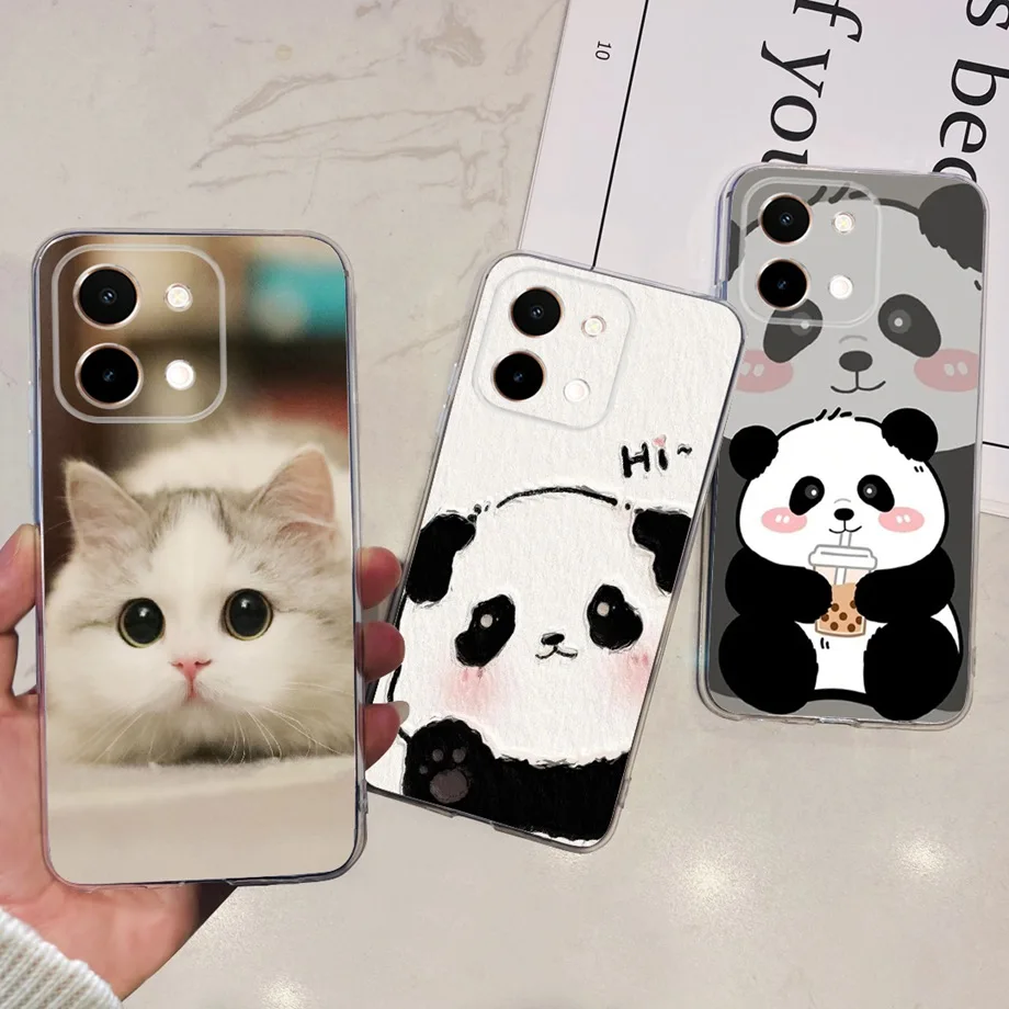 For Vivo Y28 4G Case Coque Clear Silicone Soft Back Cover For Vivo Y28 5G Y28s 5G Phone Bumper Coque Funda Dinosaur Cat Dragon image 5