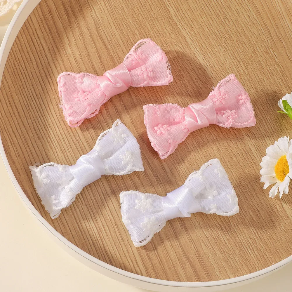 

2Pcs/lot Ribbon Hair Bows Clips for Baby Girls Bowknot Elegant Lace Side Hairpin Barrettes Sweet Kids Hair Accessories