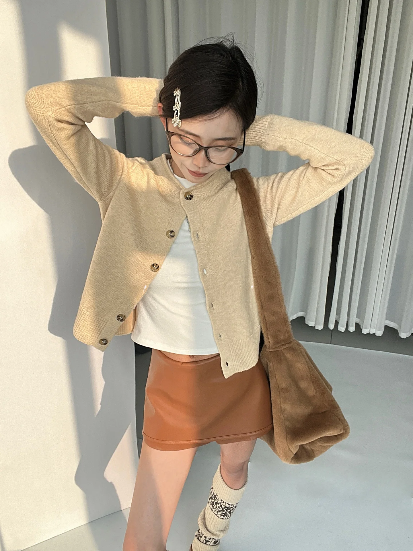Lush Life Style Women's Knitte - Wool Blend Coat 评论和价格