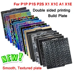 For Bambu Lab X1 P1P P1S P2S A1 X1C PEI Plate Smooth Spring Steel Sheet Double Sided Build Plate for Bambulab P1S A1 PEI Sheet