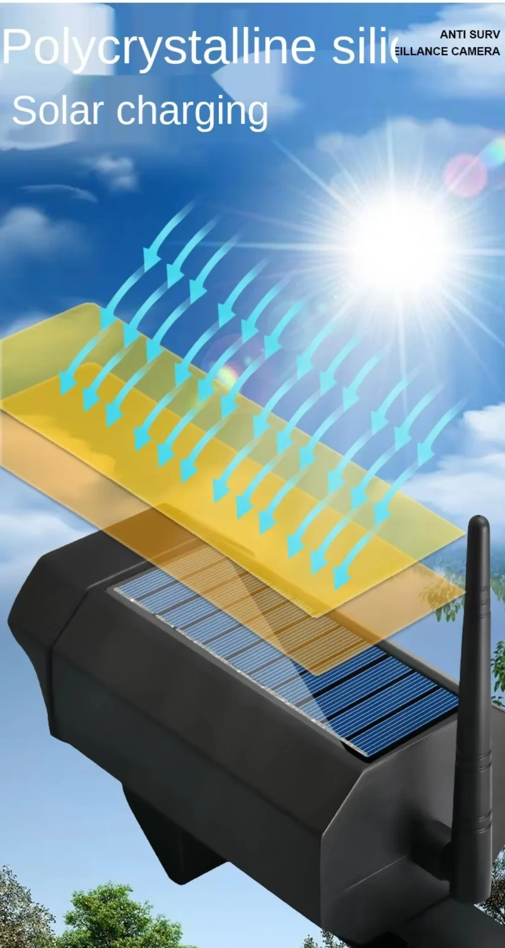 Fake Camera Light  360° Rotatable Dummy Security Surveillance CCTV Camera, Super Bright Outdoor Waterproof Solar Sensor Light