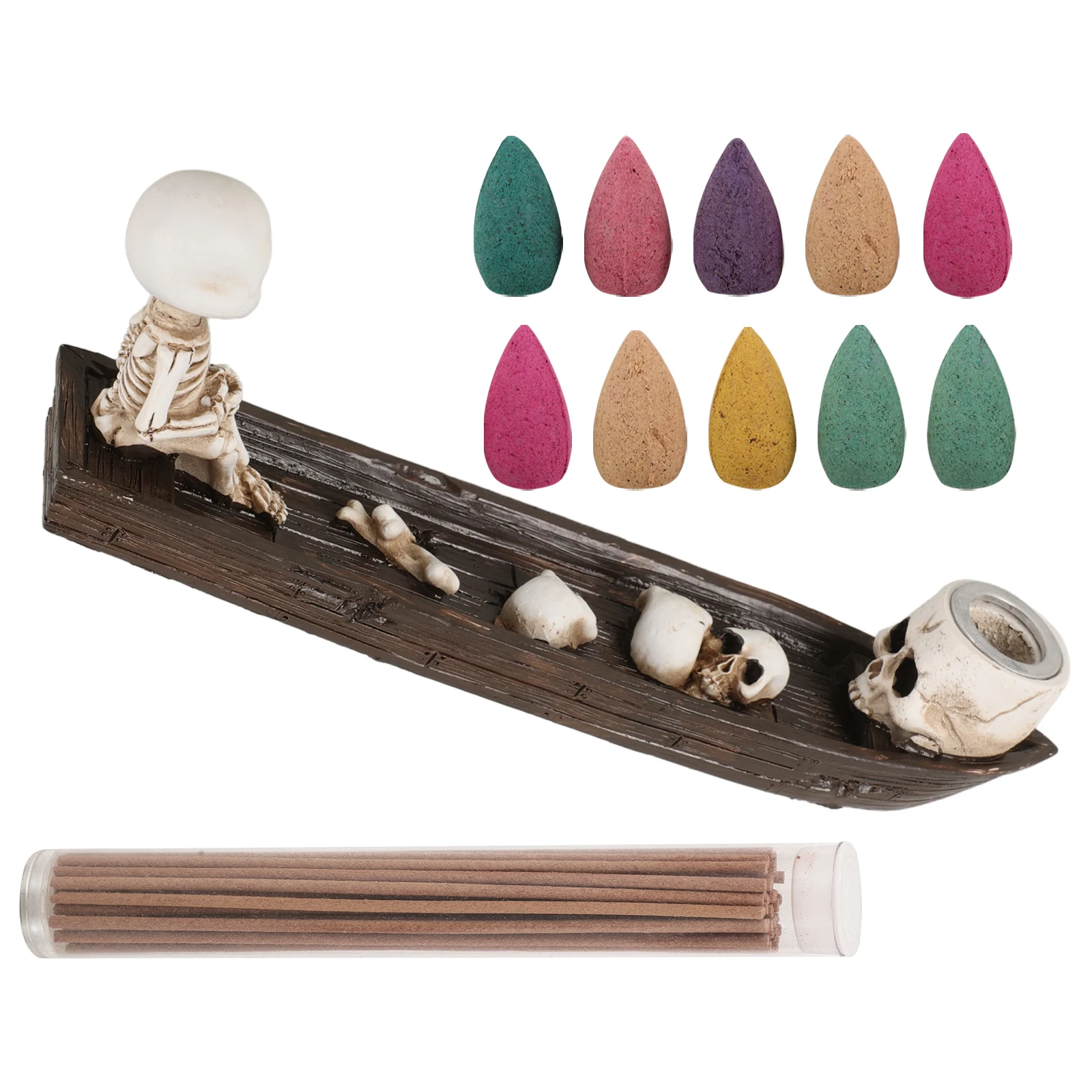 

Skull Statue Resin Craft Halloween Decor Stick Burner Incense Stick Burner Holder Holder Incense Plates Family Art Pieces