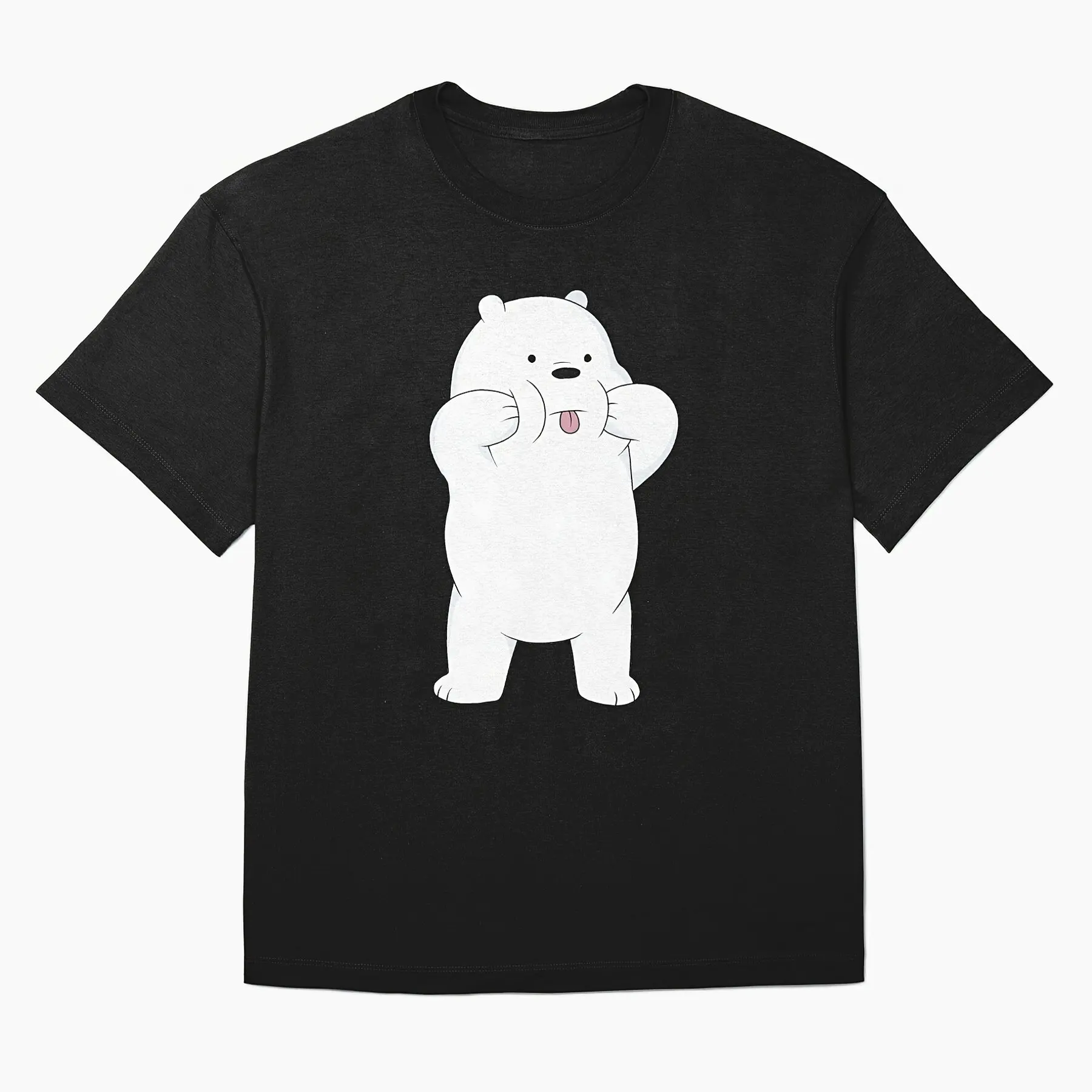 

We Bare Bears Graphic Printing Summer Autumn Winter Cotton Men's and Women's T-Shirts Short Sleeves Luxury Outdoor Sports Brand