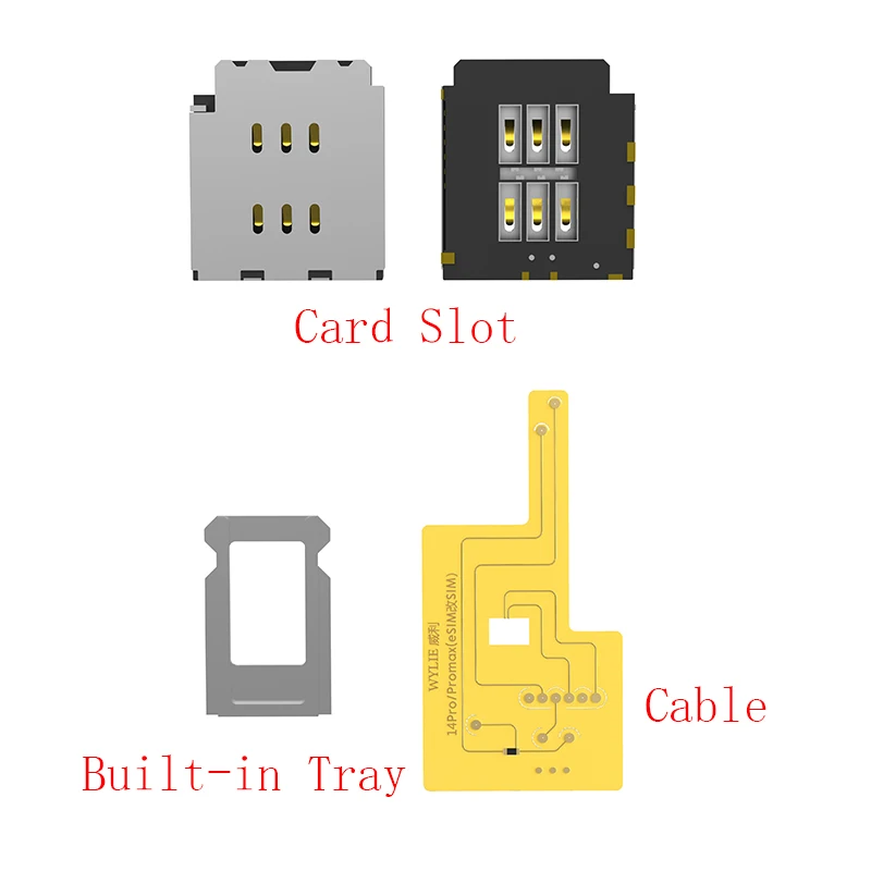 Wylie ‮uD‬al Card to ‮iS‬ngle ‮aC‬rd Ca‮lb‬e for iPhone 14 Pro Max 14Pro eSim to Sim Card Slot Tray No N‮ee‬d Separation Parts