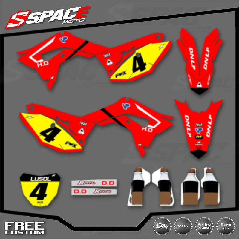 

SPACE пользовательская мотоциклетная графическая фоновая наклейка для HONDA 2018 CRF250 17-18CRF450 2019-2020 CRF250 450 наклейки наборы наклеек 08