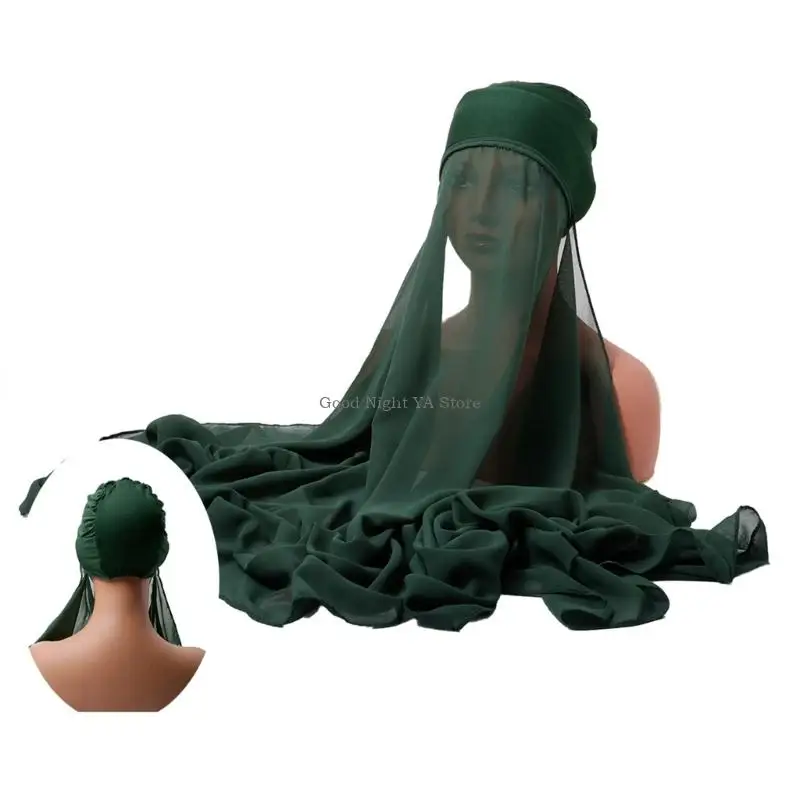 

Практичный и легкий в уходе шифоновый головной платок, модный головной платок для женщин