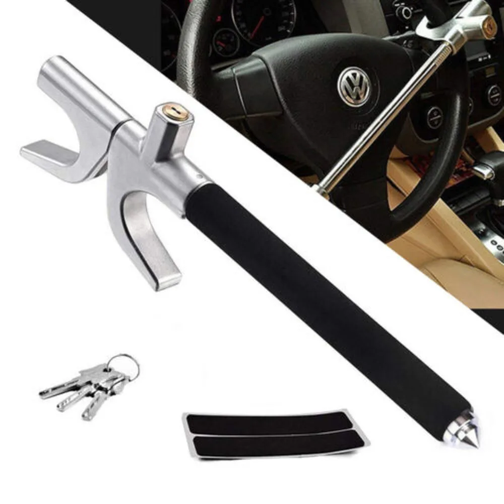 Steering Wheel Lock Heavy Duty High Security Car Van Anti Theft 3 Keys Universal