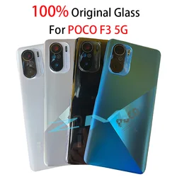 Poco F3 OEM A+ Back Glass Cover For Xiaomi For Poco F3 Back Door Replacement Hard Battery Case, Rear Housing Cover With Adhesive