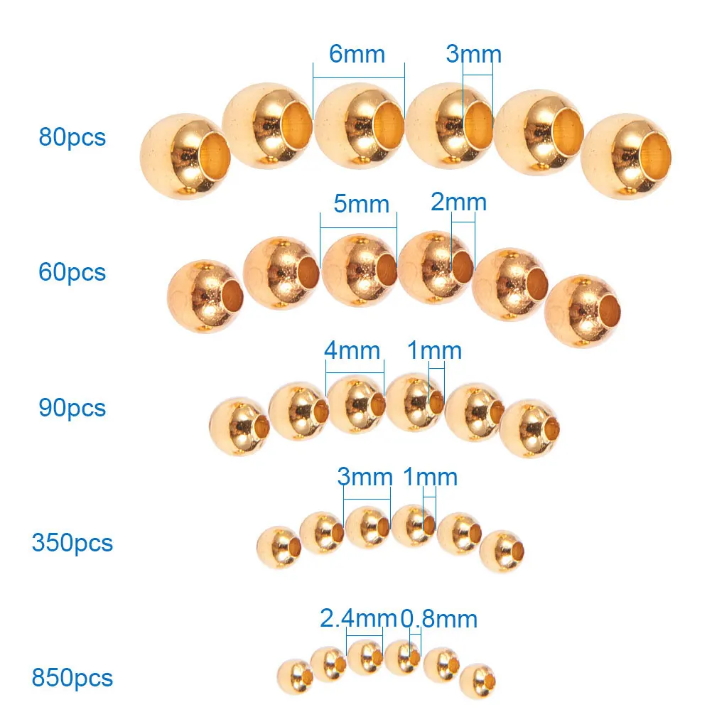 

Mixed Glossy Beads Pendants Glossy Spacer Pendants Metal Jewelry Accessories Golden Charms DIY Craft Project Decorative Beads