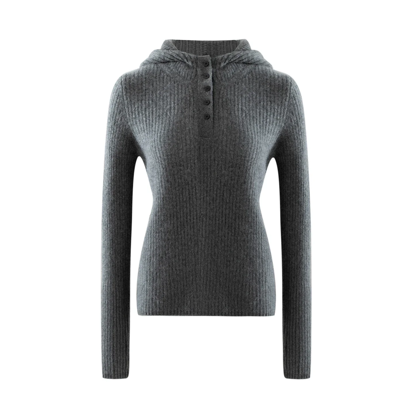 Tcyeek Heavyweight 100% Cashmere Sweater Women Hoodie Long Sleeve Pullover Autumn Winter Thick Warm Buttons Pullover