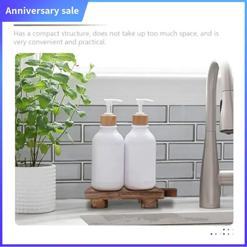 1 Piece Wood Pedestal Soap Stand As Shown Bathroom Soap Dish Shampoo Holder Tray