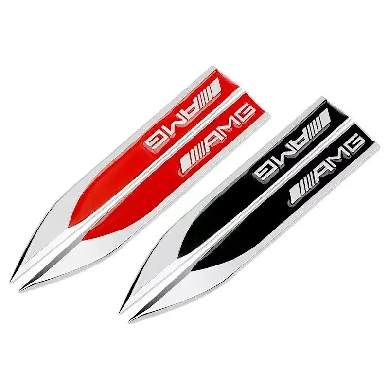 2pcs 3D Metal Car Fender Side Wing Emblem Badge Sticker For Mercedes benz W203 W204 W205 W210 W211 W212 W164 W176 CLA CLS SL GLA