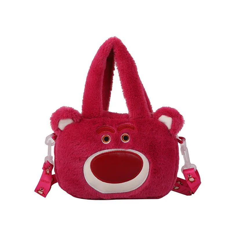 Disney Stellalou Linabell Lotso New Creative Cartoon Fashion Simple Versatile Large Capacity Plush Shoulder Hand Crossbody Bag