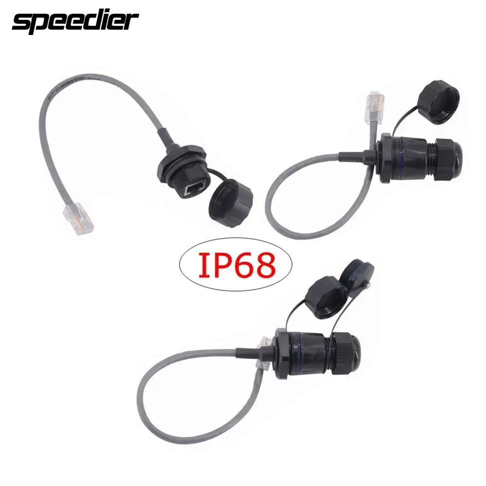 

Waterproof Aviation Plug Socket CAT5 RJ45 Network Cable Quick Connector RJ 45 Network Connectors M25 Water Proof With 2 Lid Cap