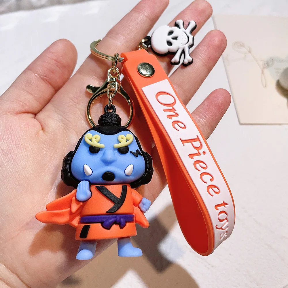 Anime One Piece Keychain Luffy Zoro Sanji Key Chain Llaveros Porte Clé Keyring Doll Bag Charm Pendent Car Keychains Women Men